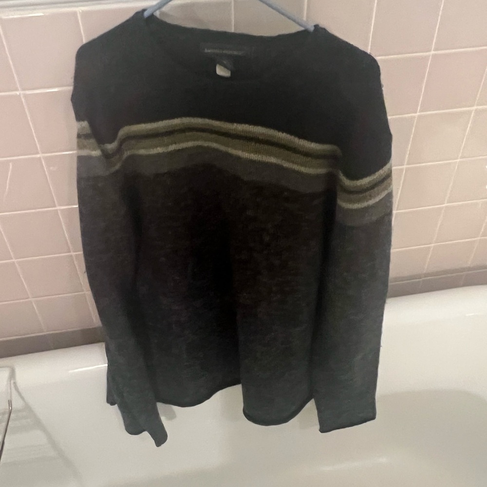 Banana Republic Black and Gray Crewneck Sweater